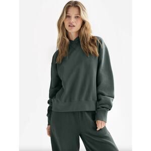 MATE the Label Fleece Relaxed Hoodie Thyme Small Organic Cotton Pullover Lounge